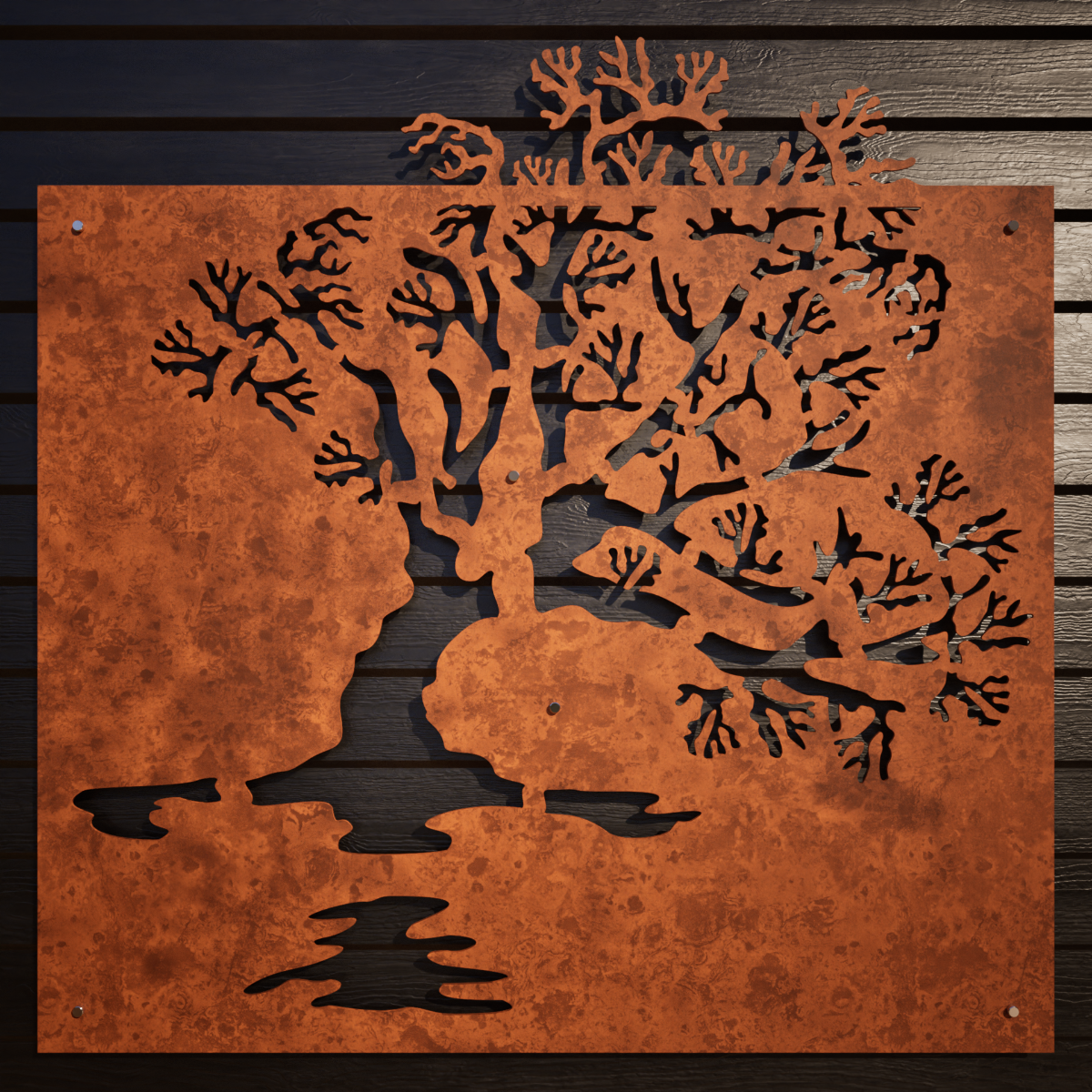 Lake Wanaka Tree - Corten Steel Wall art