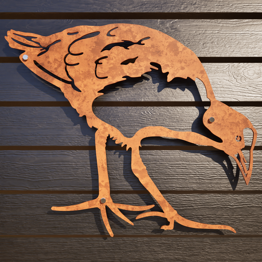 Corten Steel Metal Bird - Pukeko