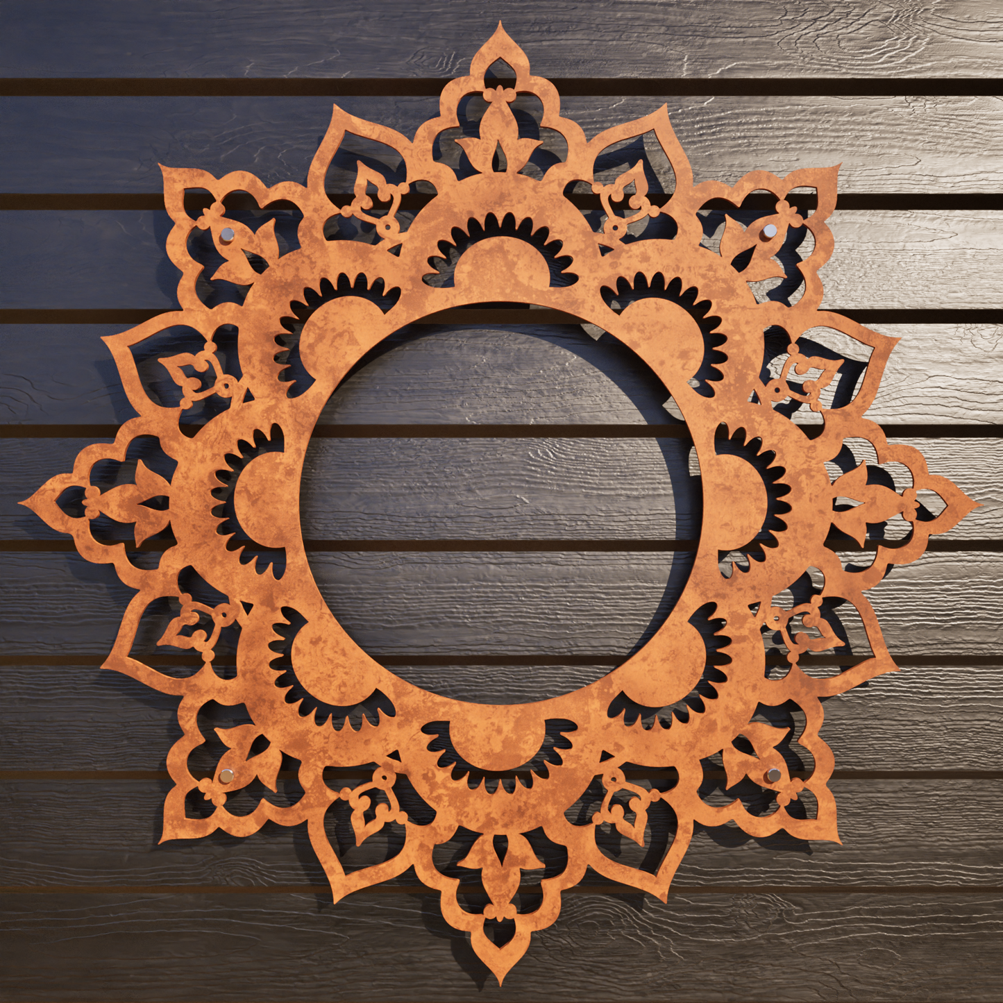 Corten Steel Star Mandala 04 - Laser Cut Outdoor Metal Art