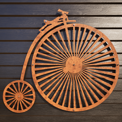 Corten Steel Penny Farthing - Metal Wall Art