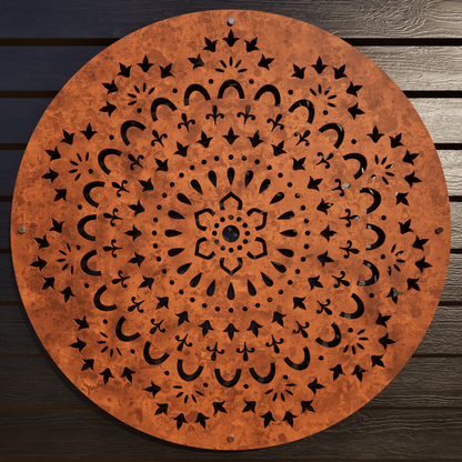 Corten Steel Metal Art - Mandala Lupt