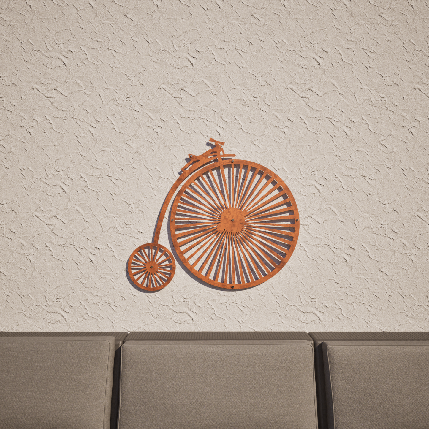 Corten Steel Penny Farthing - Metal Wall Art