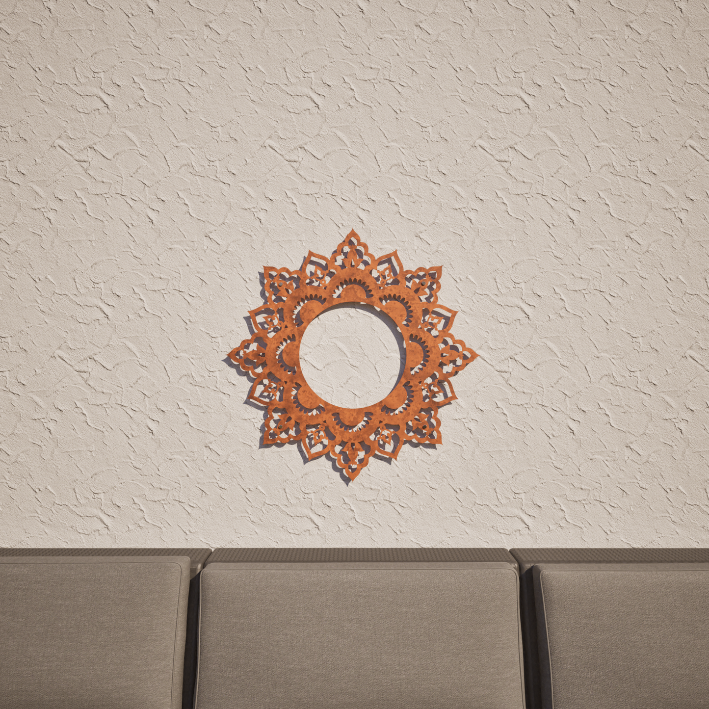 Corten Steel Star Mandala 04 - Laser Cut Outdoor Metal Art