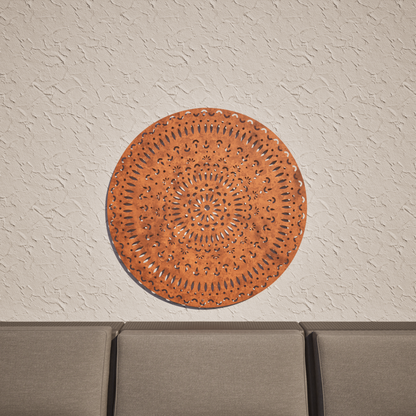 Corten Steel Laser Cut Wall Art - Mandala Tri-Vima