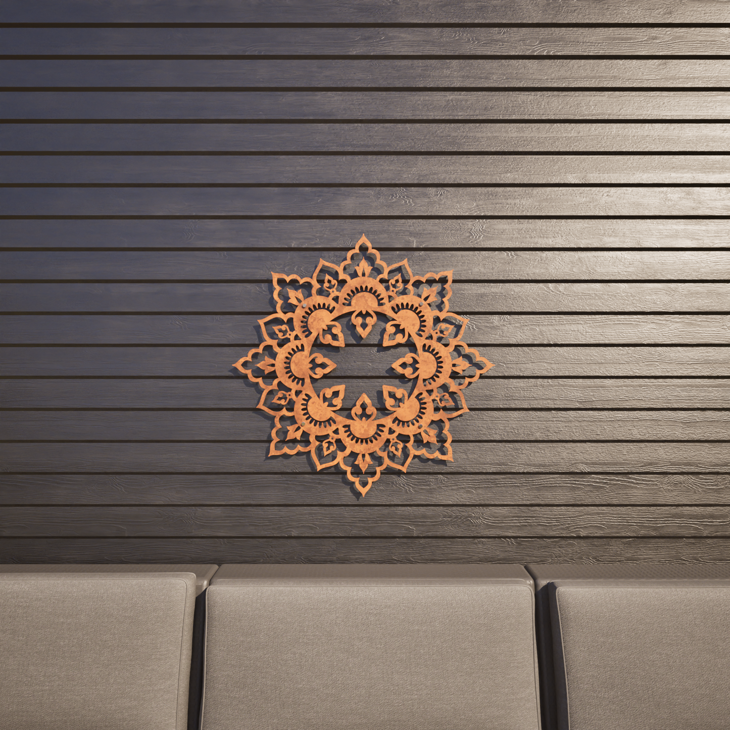 Corten Steel Wall Art - Boho Mandala CR6