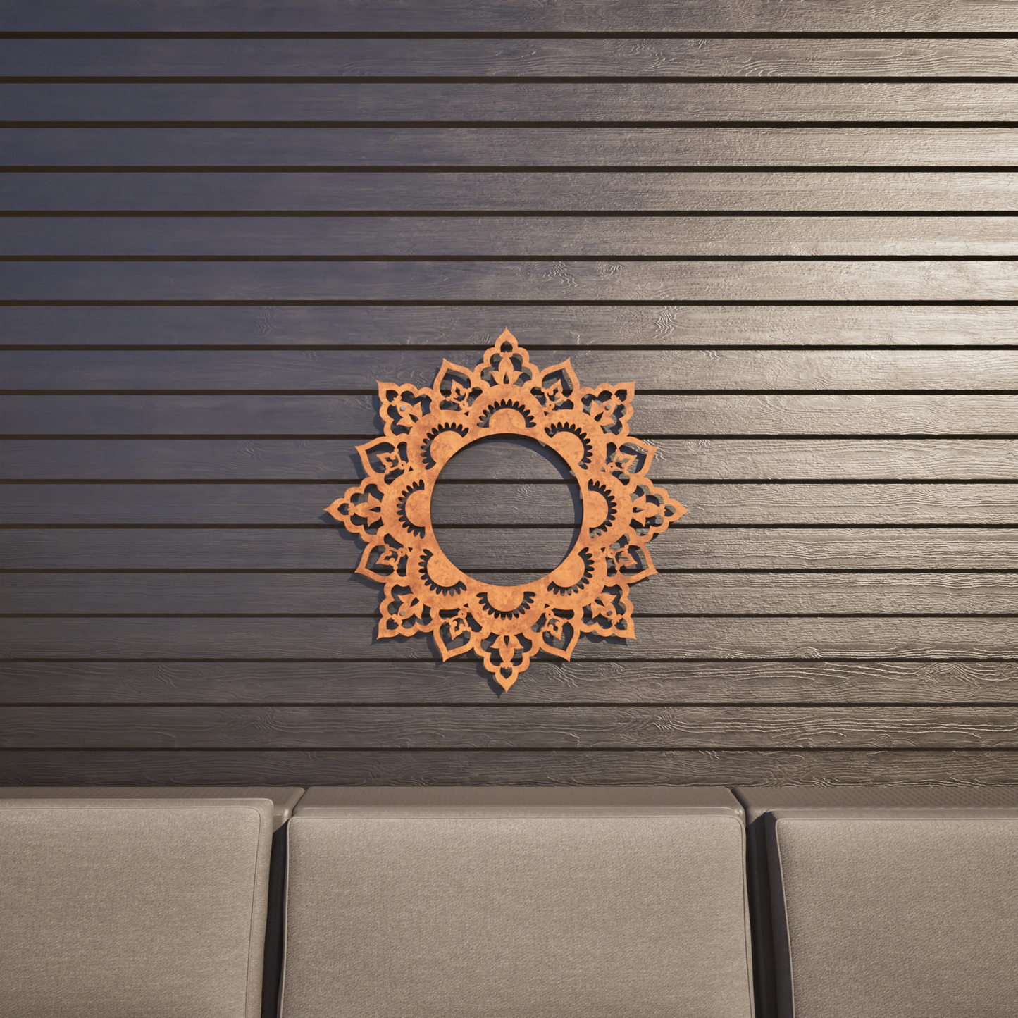 Corten Steel Star Mandala 04 - Laser Cut Outdoor Metal Art