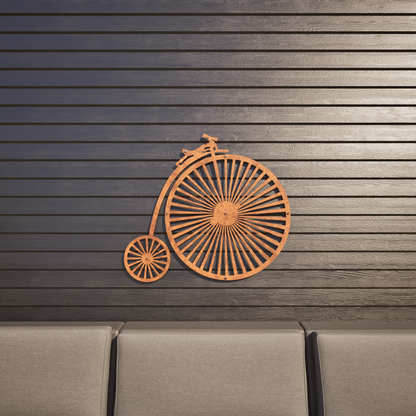 Corten Steel Penny Farthing - Metal Wall Art