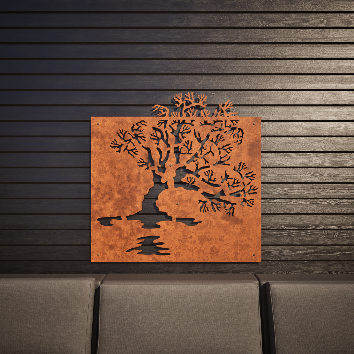 Lake Wanaka Tree - Corten Steel Wall art