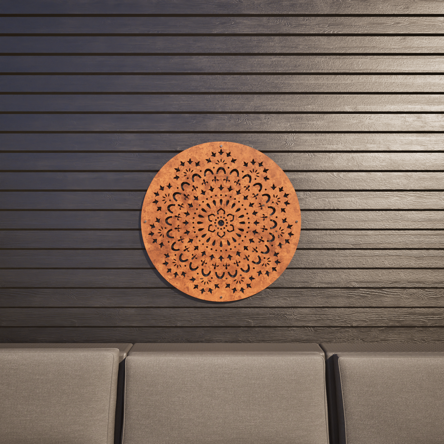 Corten Steel Metal Art - Mandala Lupt