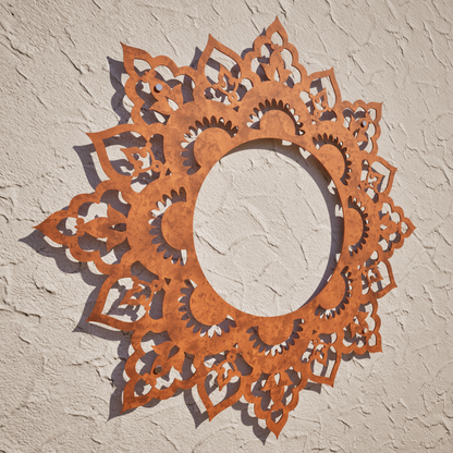 Corten Steel Star Mandala 04 - Laser Cut Outdoor Metal Art