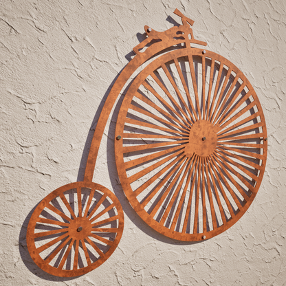 Corten Steel Penny Farthing - Metal Wall Art