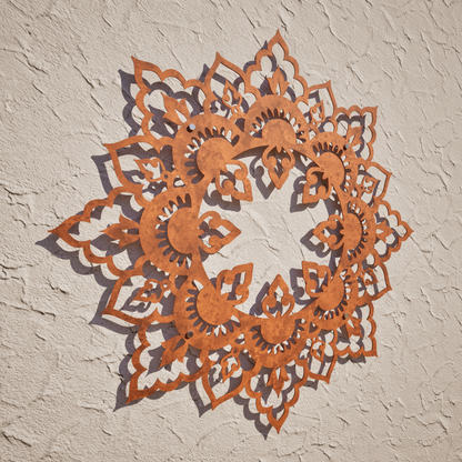 Corten Steel Wall Art - Boho Mandala CR6