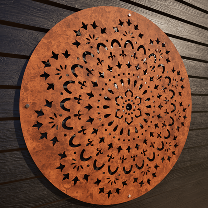 Corten Steel Metal Art - Mandala Lupt