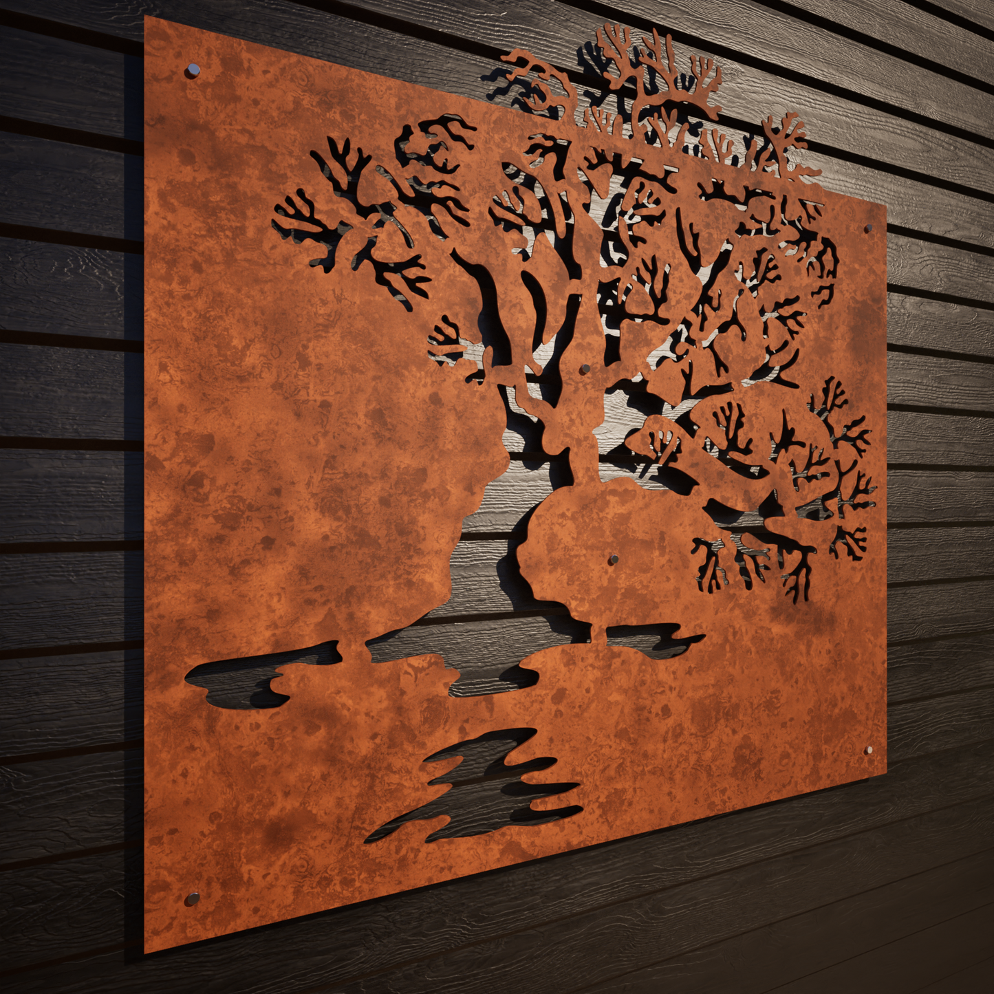 Lake Wanaka Tree - Corten Steel Wall art