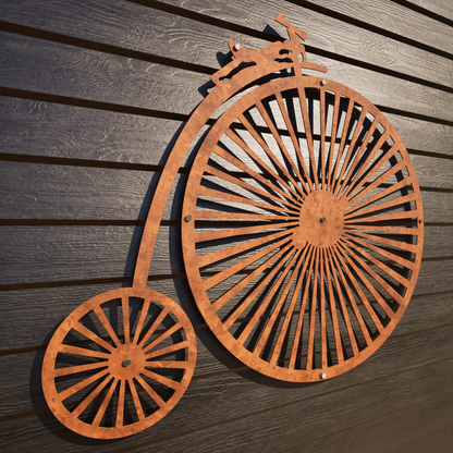 Corten Steel Penny Farthing - Metal Wall Art