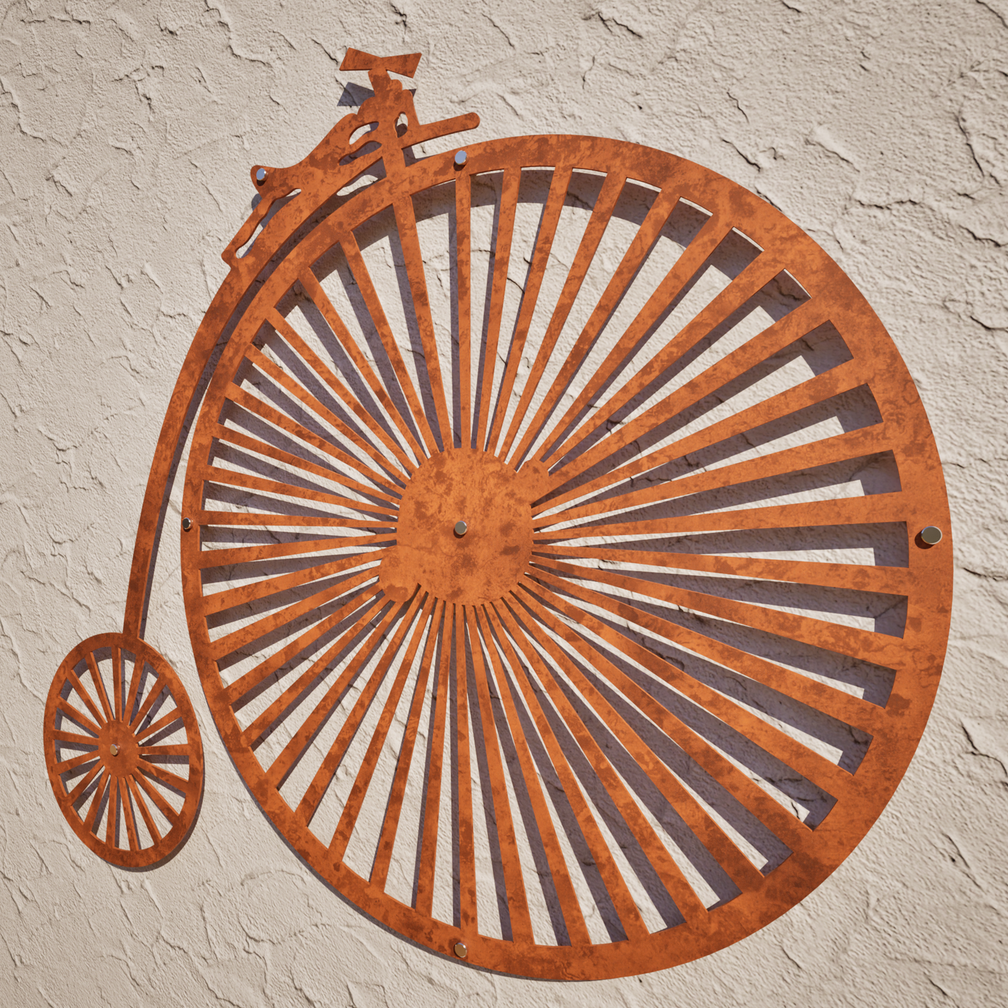 Corten Steel Penny Farthing - Metal Wall Art