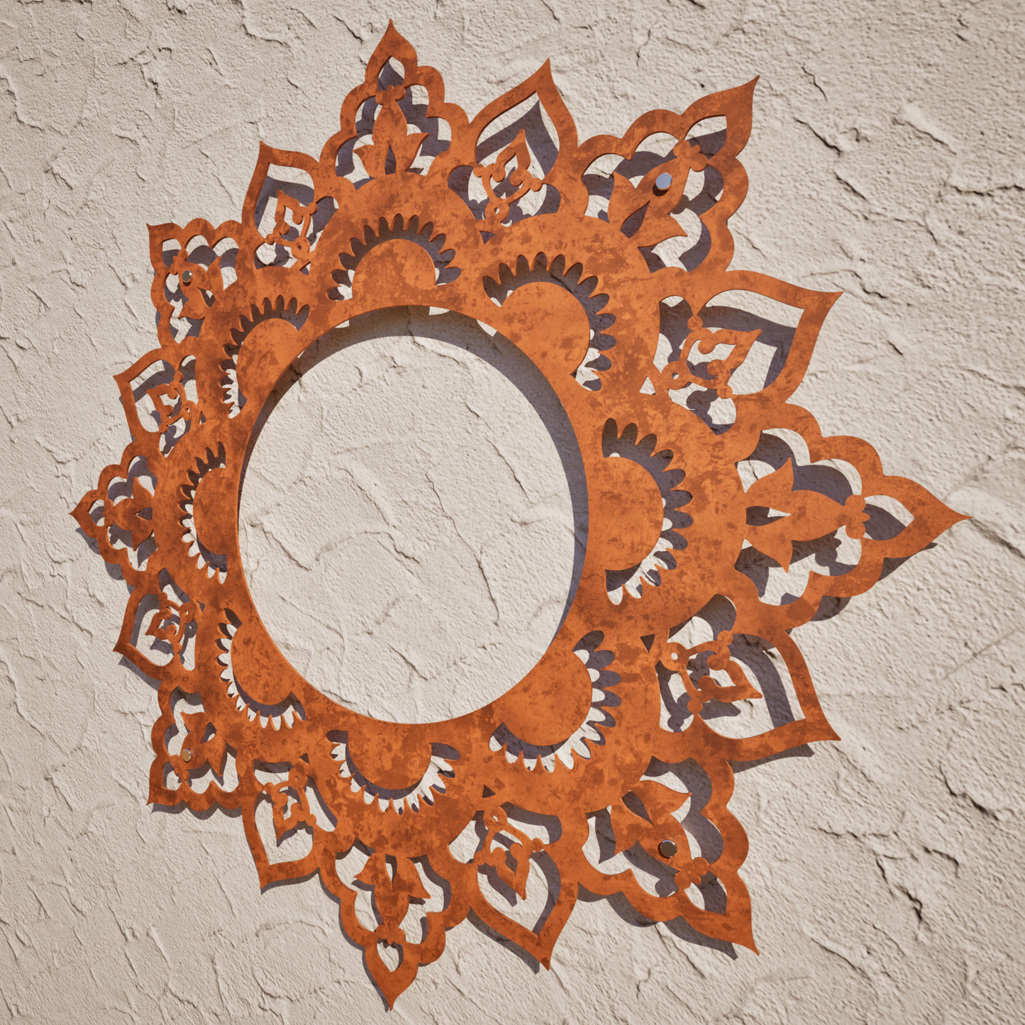 Corten Steel Star Mandala 04 - Laser Cut Outdoor Metal Art