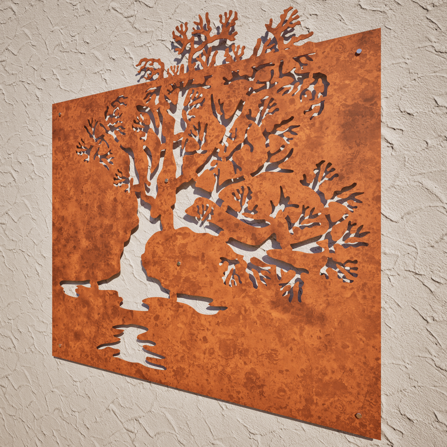 Lake Wanaka Tree - Corten Steel Wall art