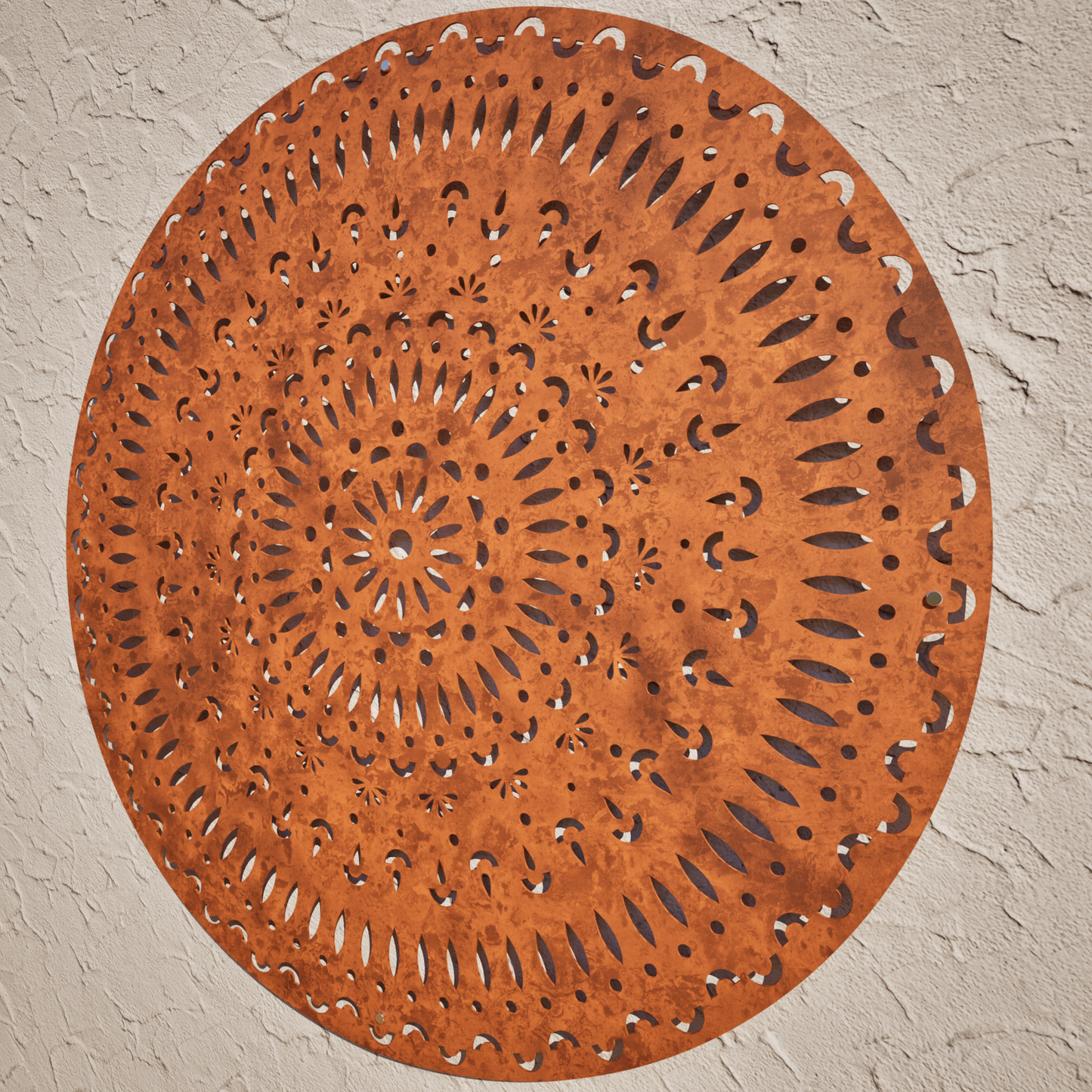 Corten Steel Laser Cut Wall Art - Mandala Tri-Vima