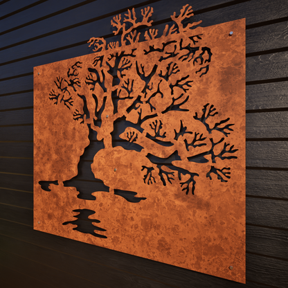 Lake Wanaka Tree - Corten Steel Wall art