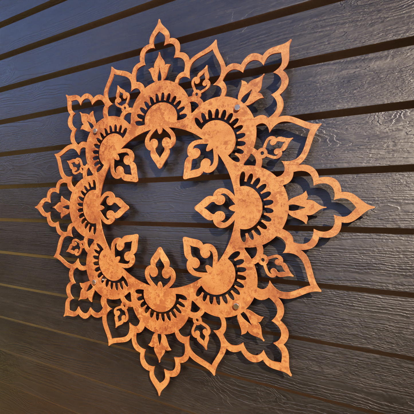 Corten Steel Wall Art - Boho Mandala CR6