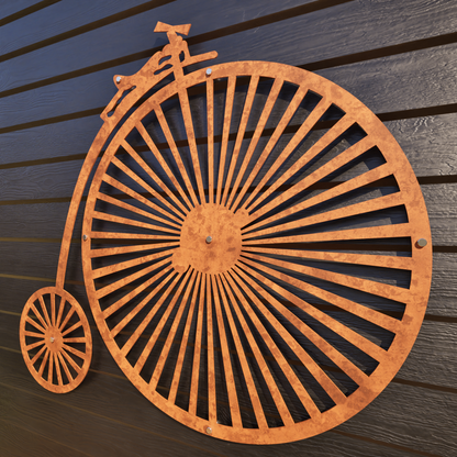 Corten Steel Penny Farthing - Metal Wall Art