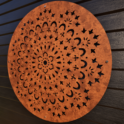 Corten Steel Metal Art - Mandala Lupt