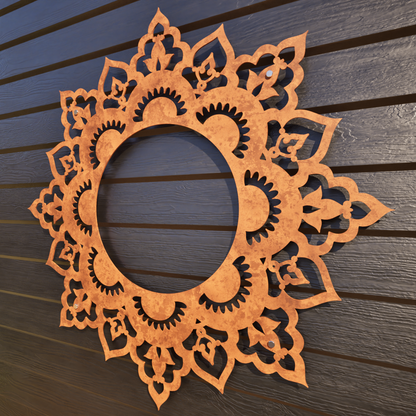 Corten Steel Star Mandala 04 - Laser Cut Outdoor Metal Art