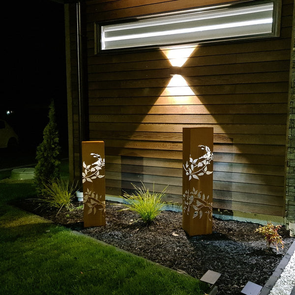 Corten Steel Solar Garden Light Pillar 