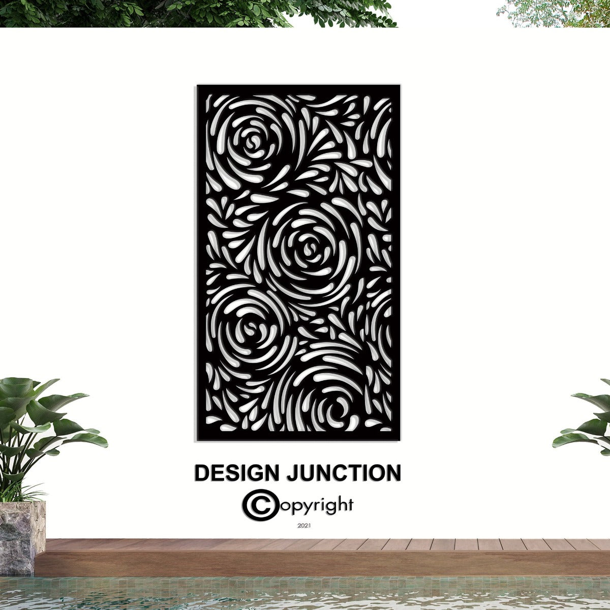 Privacy Screen & Fence Panel  - Drop Flower