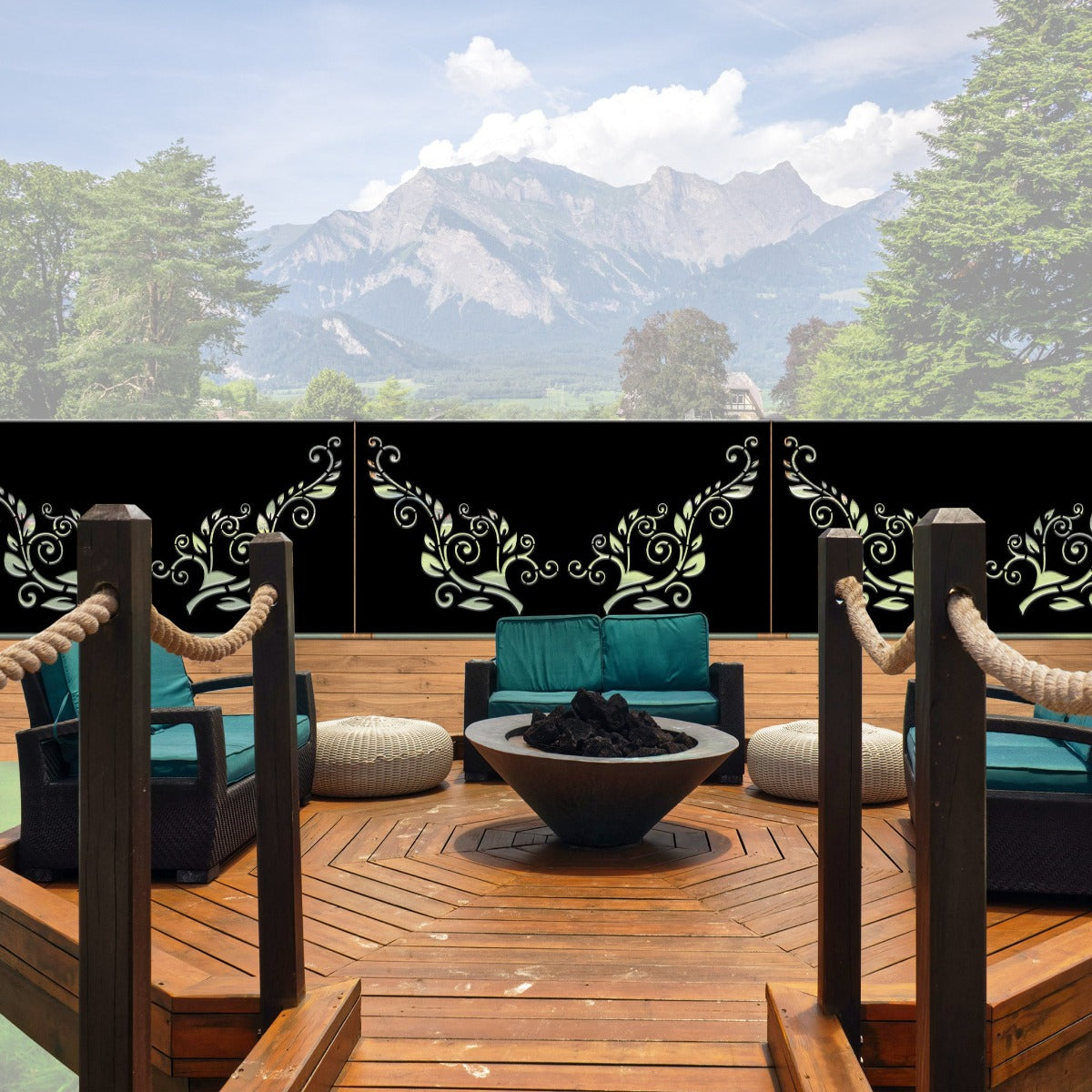 Koru Cascade - Laser Cut Decorative Balustrade Panel ( 1735 x 1100 mm)
