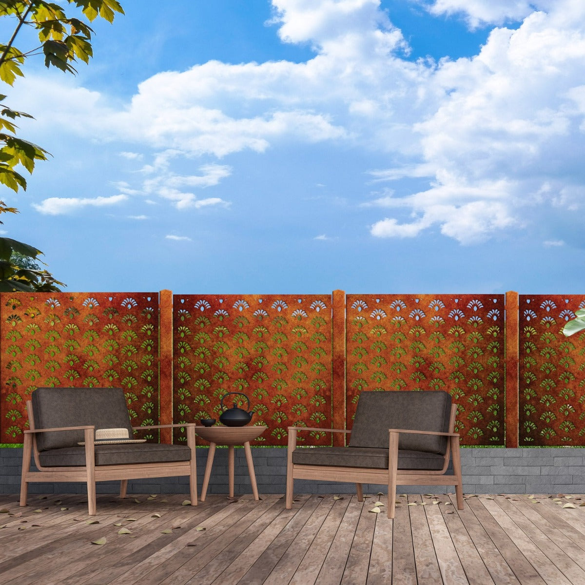 Fence Panel & Privacy Screen  - Boho Floral MI