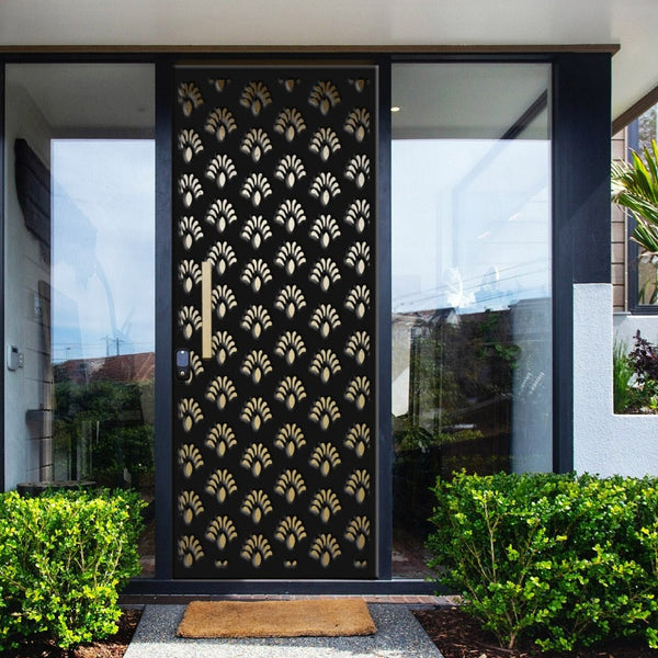 Fence Panel & Privacy Screen  - Boho Floral I - In Corten Steel & Aluminium
