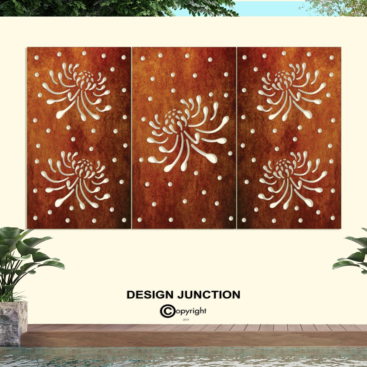 Fence Panels & Privacy Screen - Flower & Polka (Single)