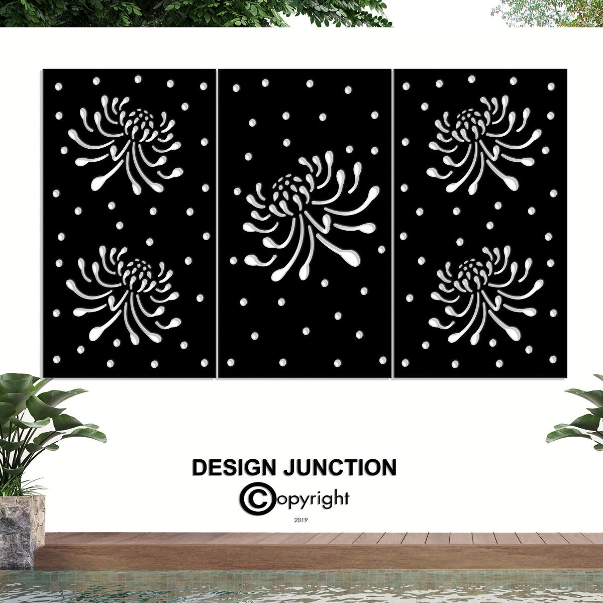 Fence Panels & Privacy Screen - Flower & Polka (Single)