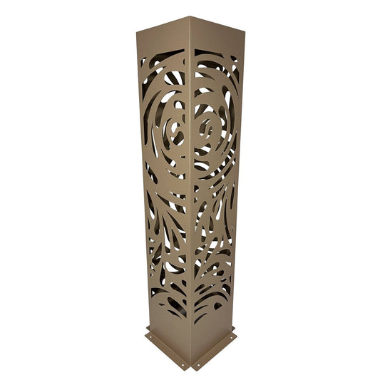 ** Clearance ** Powder Coated Garden Pillar - Drop Flower ( Bonus Solar LED Light)