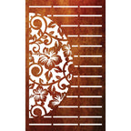 Decorative Laser Cut Fence Panel  - Half Hibiscus with Koru & Straight Lines