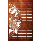 Decorative Laser Cut Fence Panel  - Half Leaf with Straight lines