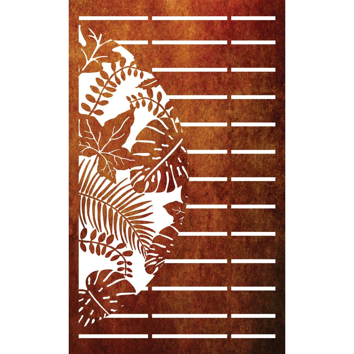 Decorative Laser Cut Fence Panel  - Half Leaf with Straight lines