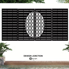 Decorative Laser Cut Fence Panel  - Half Rectangle Jali with Straight Lines