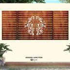 Laser Cut Fence Panel  - Half NZ Flowers & Leaves with Straight lines