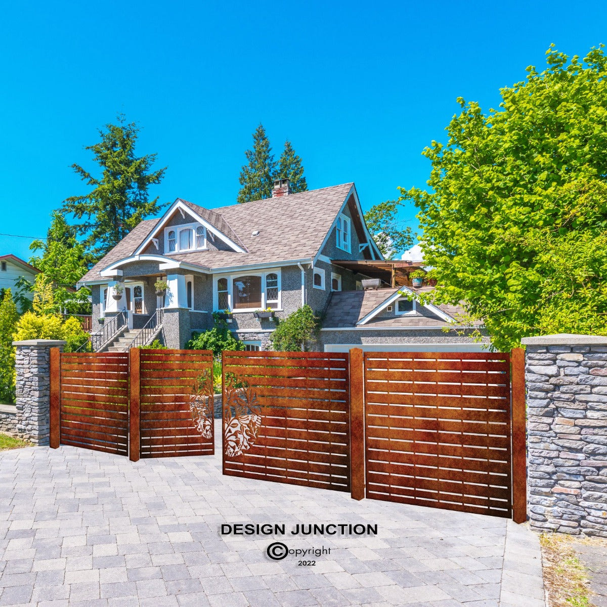 Decorative Entrance Gate  - Native Flowers & Leaves