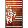 Laser Cut Fence Panel  - Half NZ Flowers & Leaves with Straight lines