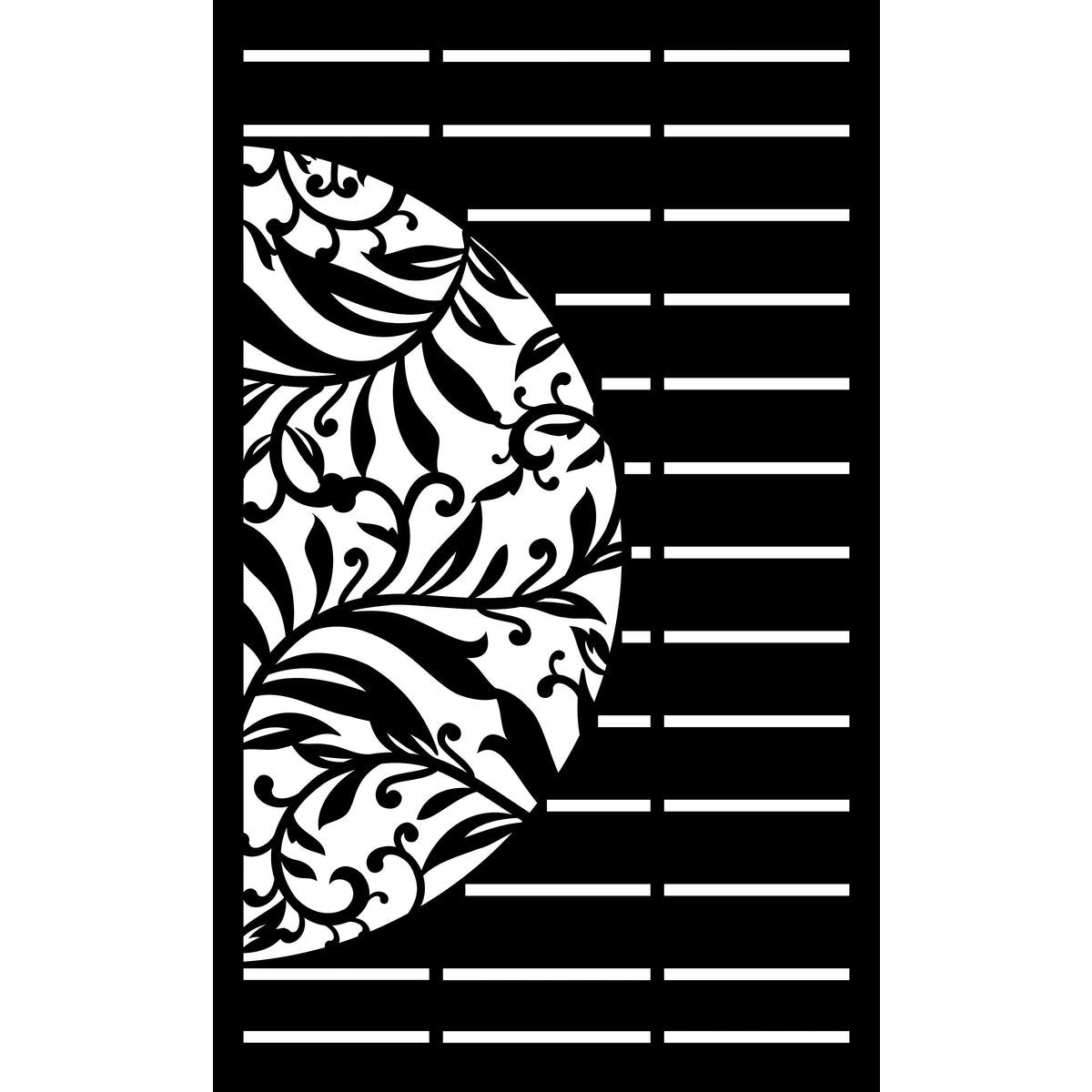 Combination Fence Panels  - Half Fern with Straight lines