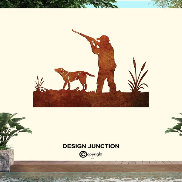 Laser Cut Corten Steel Wall Art  - Hunting