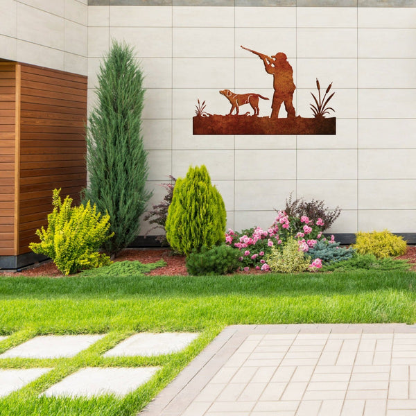 Laser Cut Corten Steel Wall Art  - Hunting