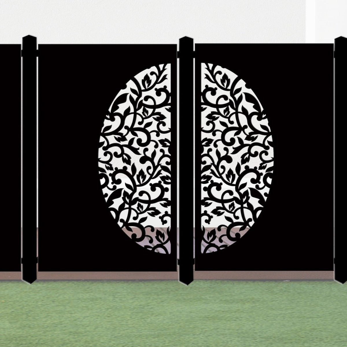 Decorative Laser Cut Fence Panel  - Koru & Leaves