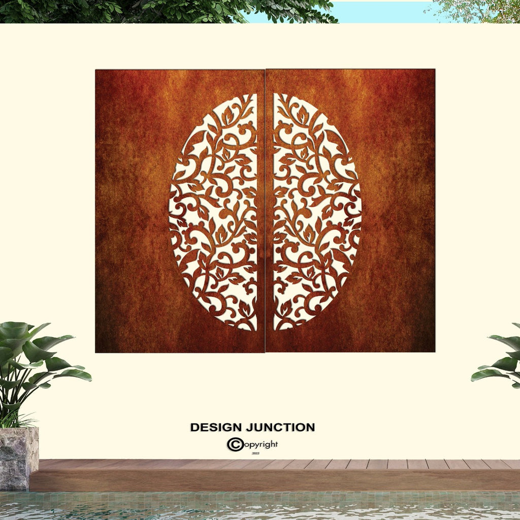 Decorative Laser Cut Fence Panel  - Koru & Leaves