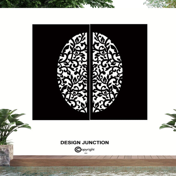 Decorative Laser Cut Fence Panel  - Koru & Leaves