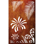 Decorative Garden Art & Privacy Screen- Koru with Palm